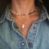 Bohemian Glass Bead Necklace Freshwater Pearl Christmas Gift