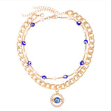 Bohemian Evil Eye Pearl Beaded Necklace for Women