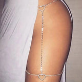 Bohemian Rhinestone Thigh Chain Heart Leg Chain