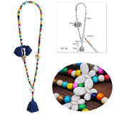 Boho Tassel Necklace Colorful Bead Stone Sweater Butterfly for Women