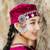 Boho Turquoise Tassel Headband Coin Hair Jewelry