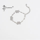 Boho Rhinestone Butterfly Charm Bracelet