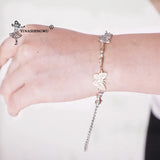 Boho Rhinestone Butterfly Charm Bracelet