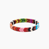 Bohemian Braided Friendship Bracelet Enamel Rainbow Tile Stackable