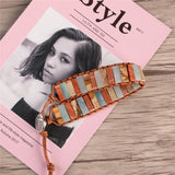 Bohemian Natural Stone Leather Bracelet