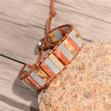 Bohemian Natural Stone Leather Bracelet
