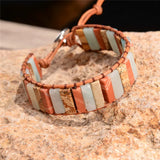 Bohemian Natural Stone Leather Bracelet