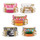 Colorful Soft Pottery Acrylic Bracelet Set for Women