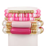 Colorful Soft Pottery Acrylic Bracelet Set for Women