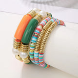 Colorful Soft Pottery Acrylic Bracelet Set for Women