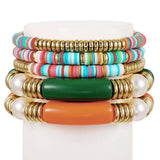 Colorful Soft Pottery Acrylic Bracelet Set for Women