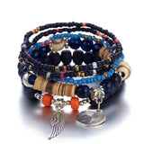 Bohemian Coin Wing Pendant Bracelet Set for Women