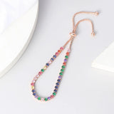 Boho Rainbow Zirconia Bangle Jewelry for Girls Women