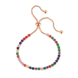 Boho Rainbow Zirconia Bangle Jewelry for Girls Women