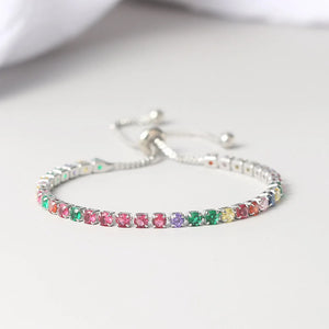 Boho Rainbow Zirconia Bangle Jewelry for Girls Women