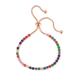 Boho Rainbow Zirconia Bangle Jewelry for Girls Women