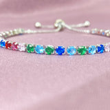 Boho Rainbow Zirconia Tennis Bracelet Bangle
