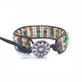Bohemian Natural Stone Leather Wrap Bracelet