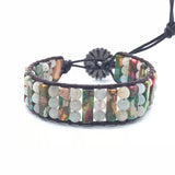Bohemian Natural Stone Leather Wrap Bracelet