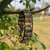 Bohemian Natural Stone Leather Wrap Bracelet