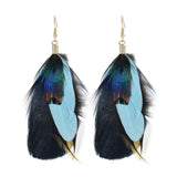 Bohemian Brown Feather Tassel Earrings Retro Christmas Jewelry