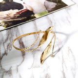 Bohemian Butterfly Leaf Charm Arm Chain Arm Cuff Bangle