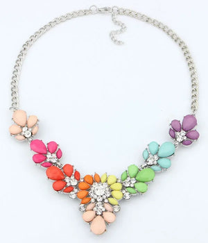 Bohemian CZ Crystal Statement Necklace Collar