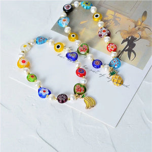 Candy Flower Bracelet Baroque Pearl Stretch String