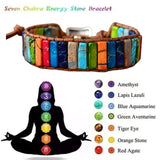 Bohemian Chakra Natural Stone Leather Bracelets for Couples