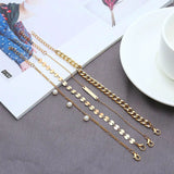 Bohemian Charm Sequins Bracelets Bangles Retro Geometric Layer Pearl Bracelets