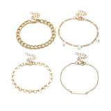 Bohemian Charm Sequins Bracelets Bangles Retro Geometric Layer Pearl Bracelets