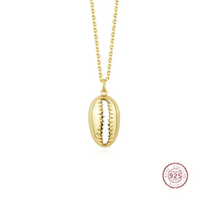 Bohemian Shell Pendant Necklace 925 Sterling Silver Choker Jewelry