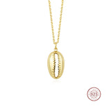 Bohemian Shell Pendant Necklace 925 Sterling Silver Choker Jewelry