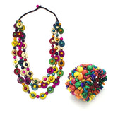Ethnic Coconut Shell Wood Bead Jewelry Set for Women