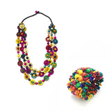 Ethnic Coconut Shell Wood Bead Jewelry Set for Women