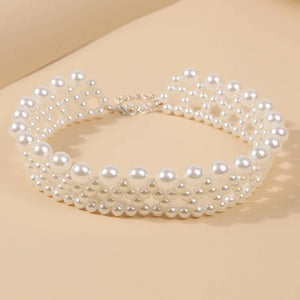 Bohemian Pearl Clavicle Chain Layered Necklace