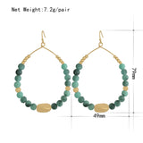 Vintage Bohemian Bead Earrings Acrylic Hanging Jewelry