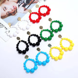 Bohemian Bead Hyperbol Earrings Vintage Acrylic Hanging