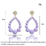 Bohemian Bead Hyperbol Earrings Vintage Acrylic Hanging