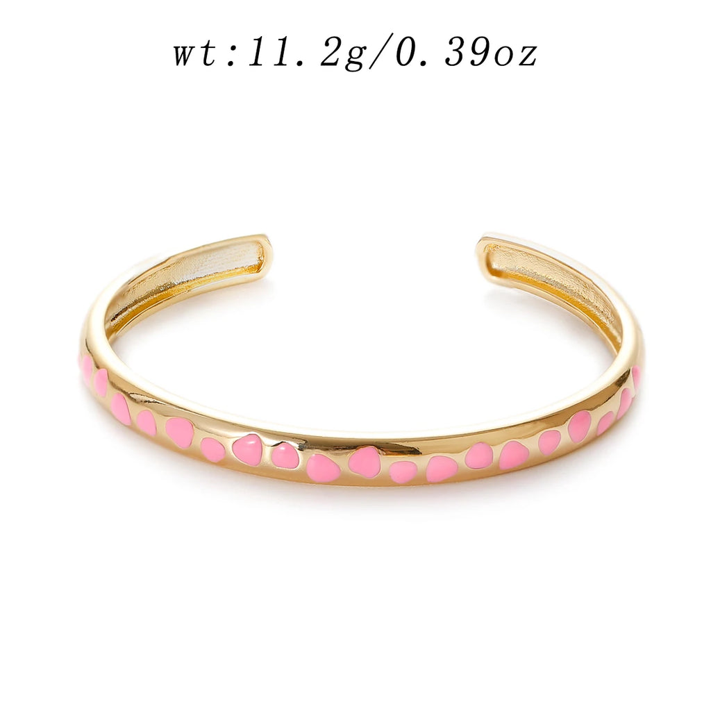 Bohemian Brass Open Bracelet Heart Butterfly Drip Accessories