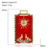 Bohemian Enamel Pendant CZ Necklace Bracelet Jewelry
