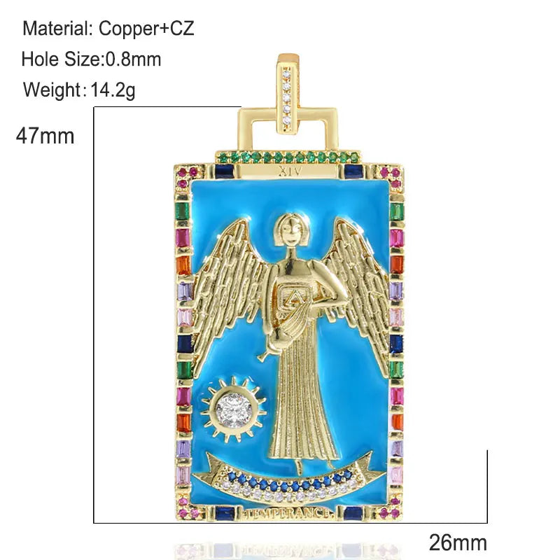 Bohemian Enamel Pendant CZ Necklace Bracelet Jewelry