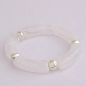 Colorful Acrylic Tube Pearl Charm Bracelet For Women