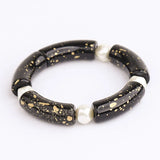 Colorful Acrylic Tube Pearl Charm Bracelet For Women