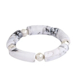 Colorful Acrylic Tube Pearl Charm Bracelet For Women