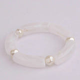 Colorful Acrylic Tube Pearl Charm Bracelet For Women
