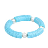 Colorful Acrylic Tube Pearl Charm Bracelet For Women