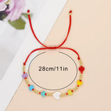 Bohemian Bead Heart Charm Women Bracelet Red Rope Lucky Gift