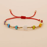 Bohemian Bead Heart Charm Women Bracelet Red Rope Lucky Gift