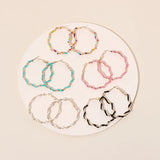 Colorful Bead Hoop Earrings Metal Statement Boho Jewelry